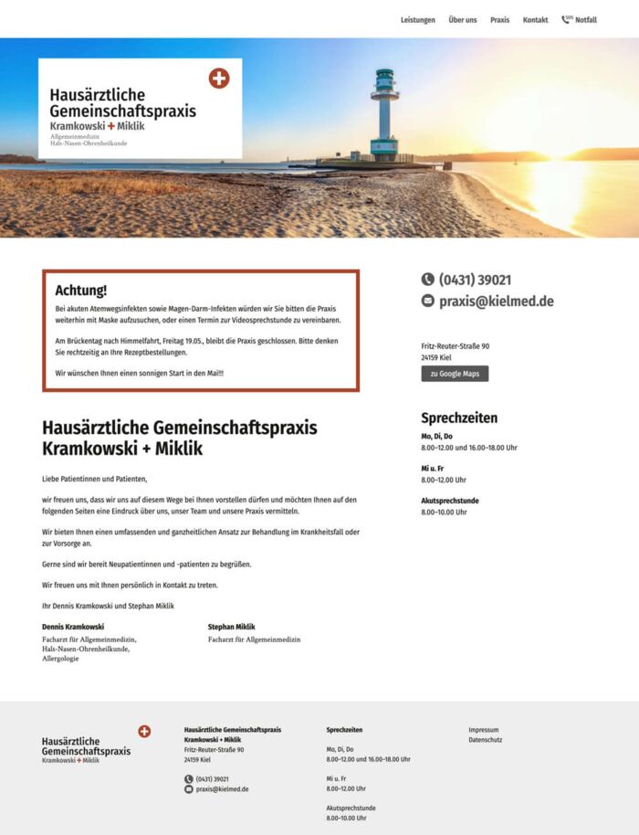 Kramkowski + Miklik Website Screenshot