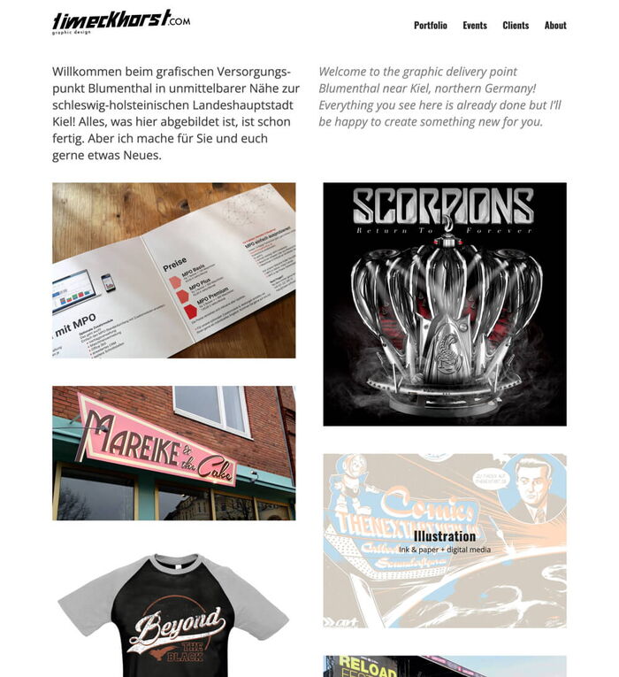 Tim Eckhorst Website Screenshot