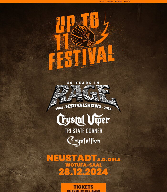 Up to 11 Festival Website Screenshot