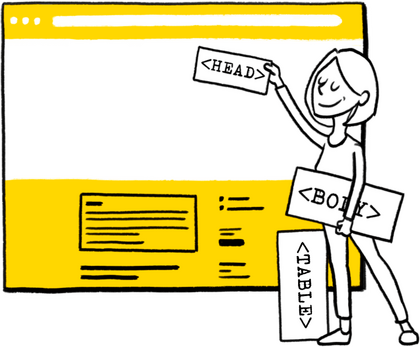 Programmiererin arbeitet mit Programmcode-Bausteinen